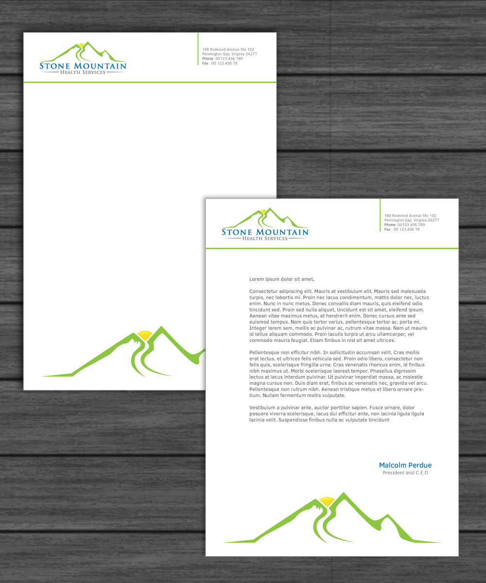 Stationery Design by Scarlett for Stone Mountain Health Services | Design #4766278