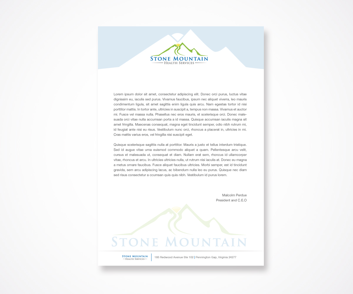 Stationery Design by andreia.morgado for Stone Mountain Health Services | Design #4723278