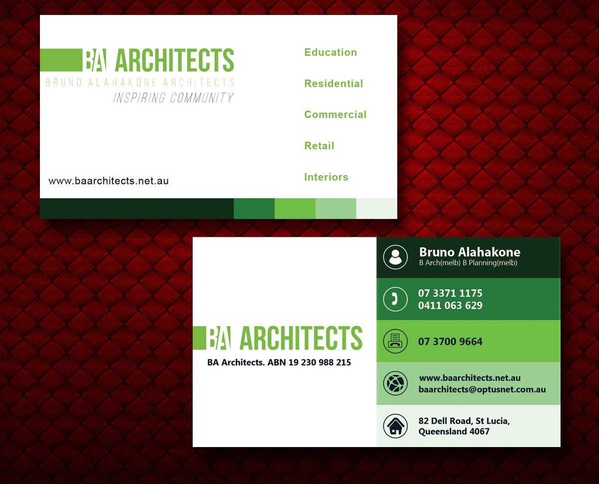 Design de Carte de Visite par Akaram Advertising pour BA Architects | Design #4783139