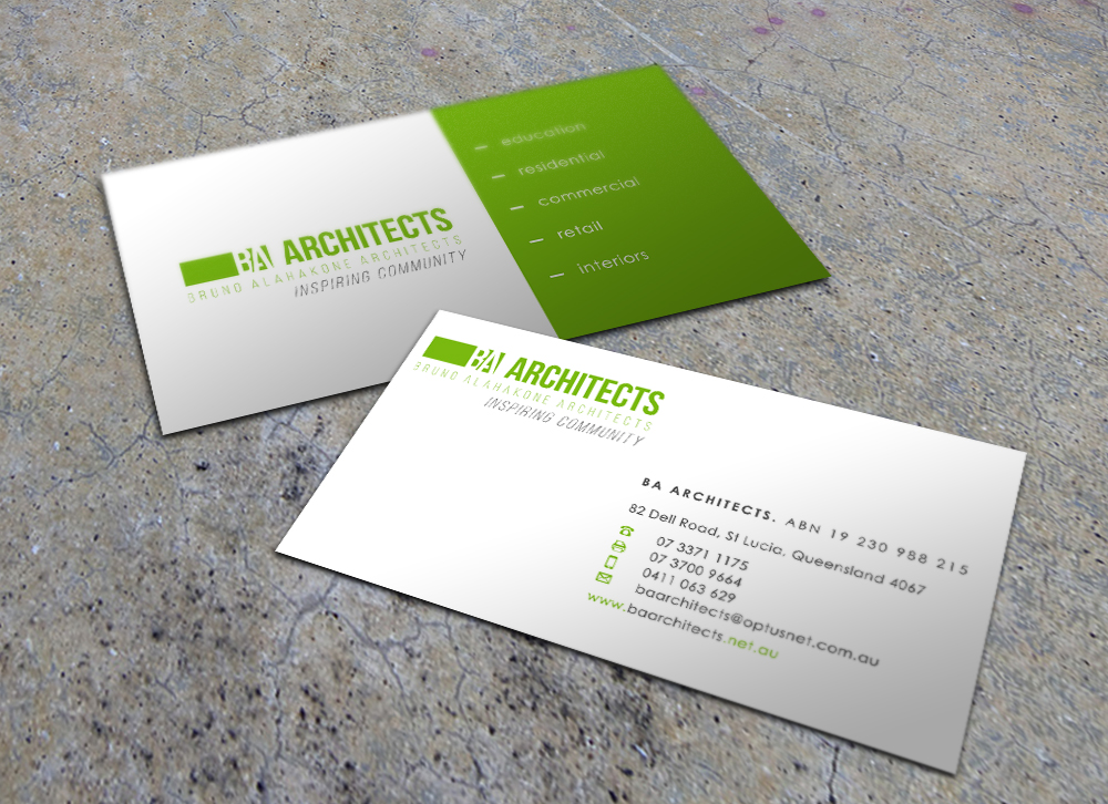 Design de Carte de Visite par Eggo May P pour BA Architects | Design #4744520