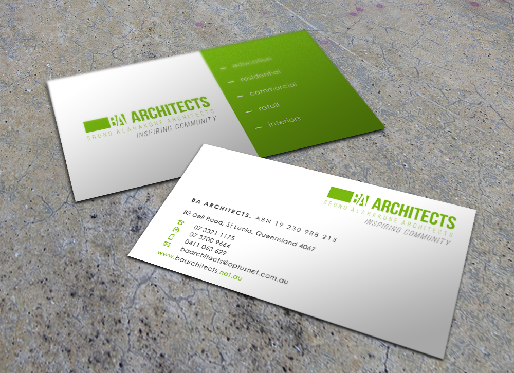 Diseño de Tarjeta de Presentación por Eggo May P para BA Architects | Diseño #4744529
