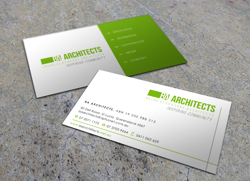 Diseño de Tarjeta de Presentación por Eggo May P para BA Architects | Diseño #4744564
