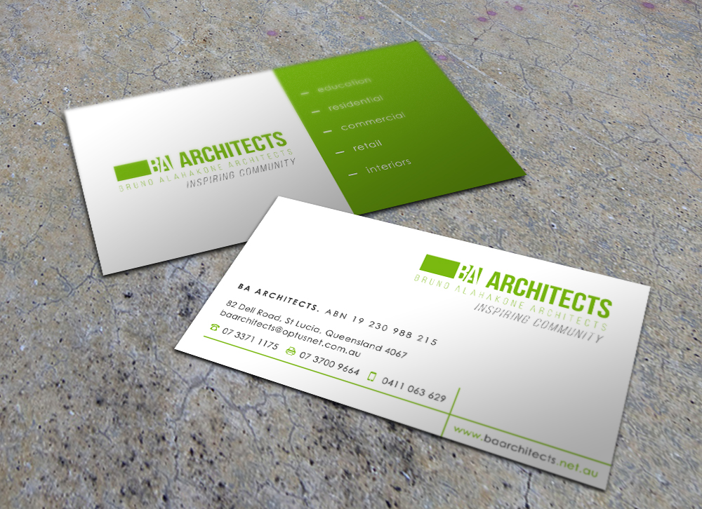 Diseño de Tarjeta de Presentación por Eggo May P para BA Architects | Diseño #4744580