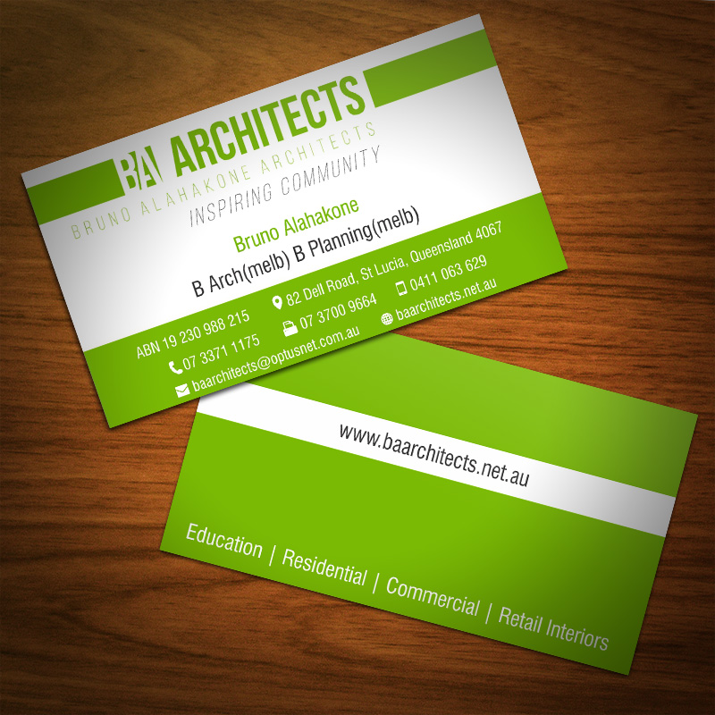 Diseño de Tarjeta de Presentación por Abikasirajan para BA Architects | Diseño #4776718