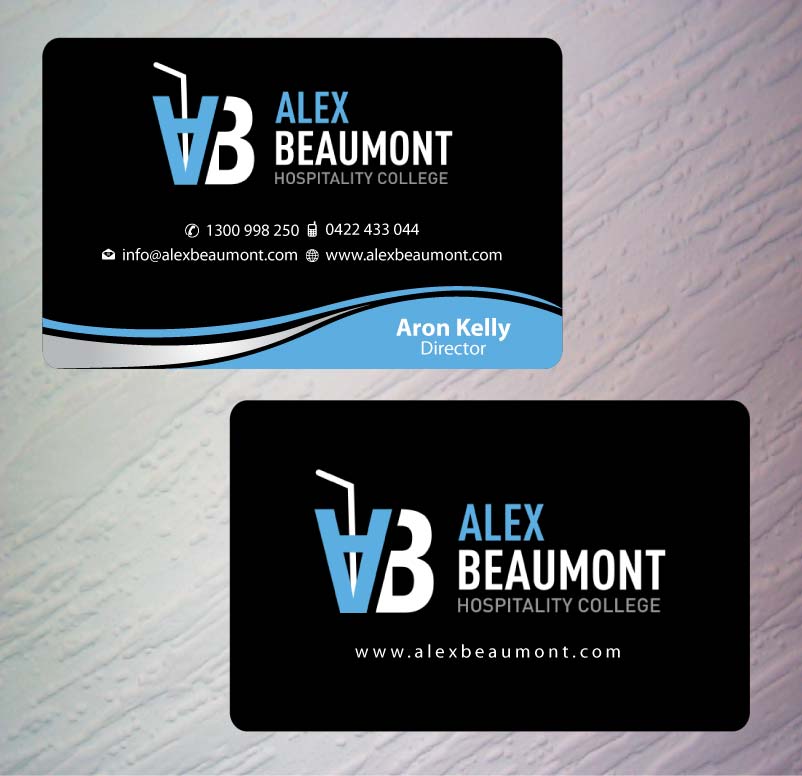 Business Card Design by Sbss for Alex Beaumont Hospitality College | Design #1337670