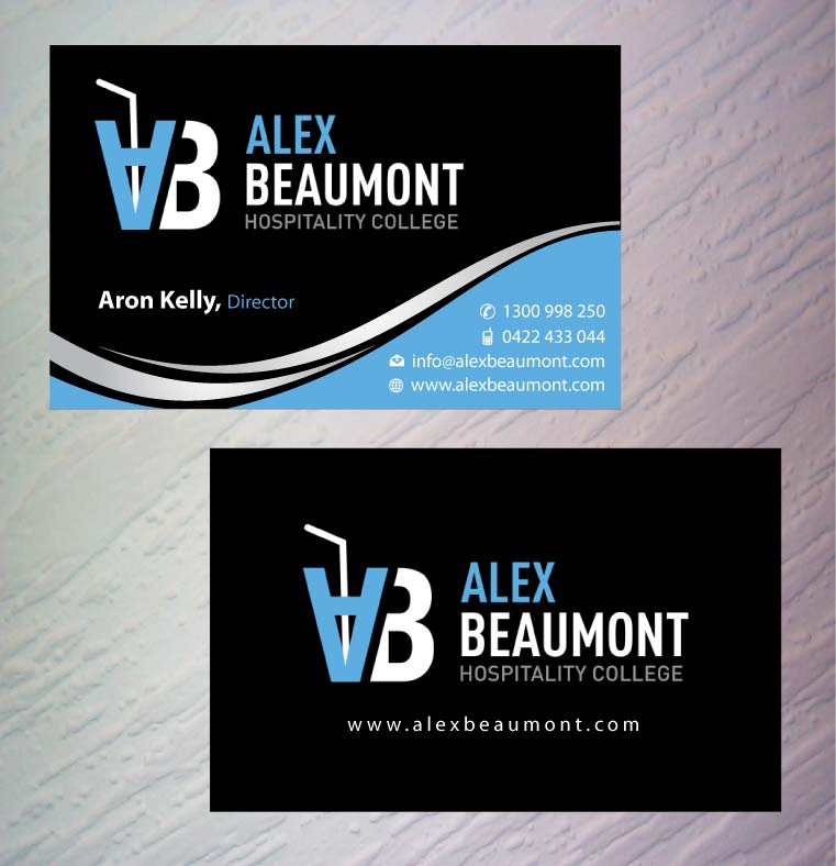 Business Card Design by Sbss for Alex Beaumont Hospitality College | Design #1337672
