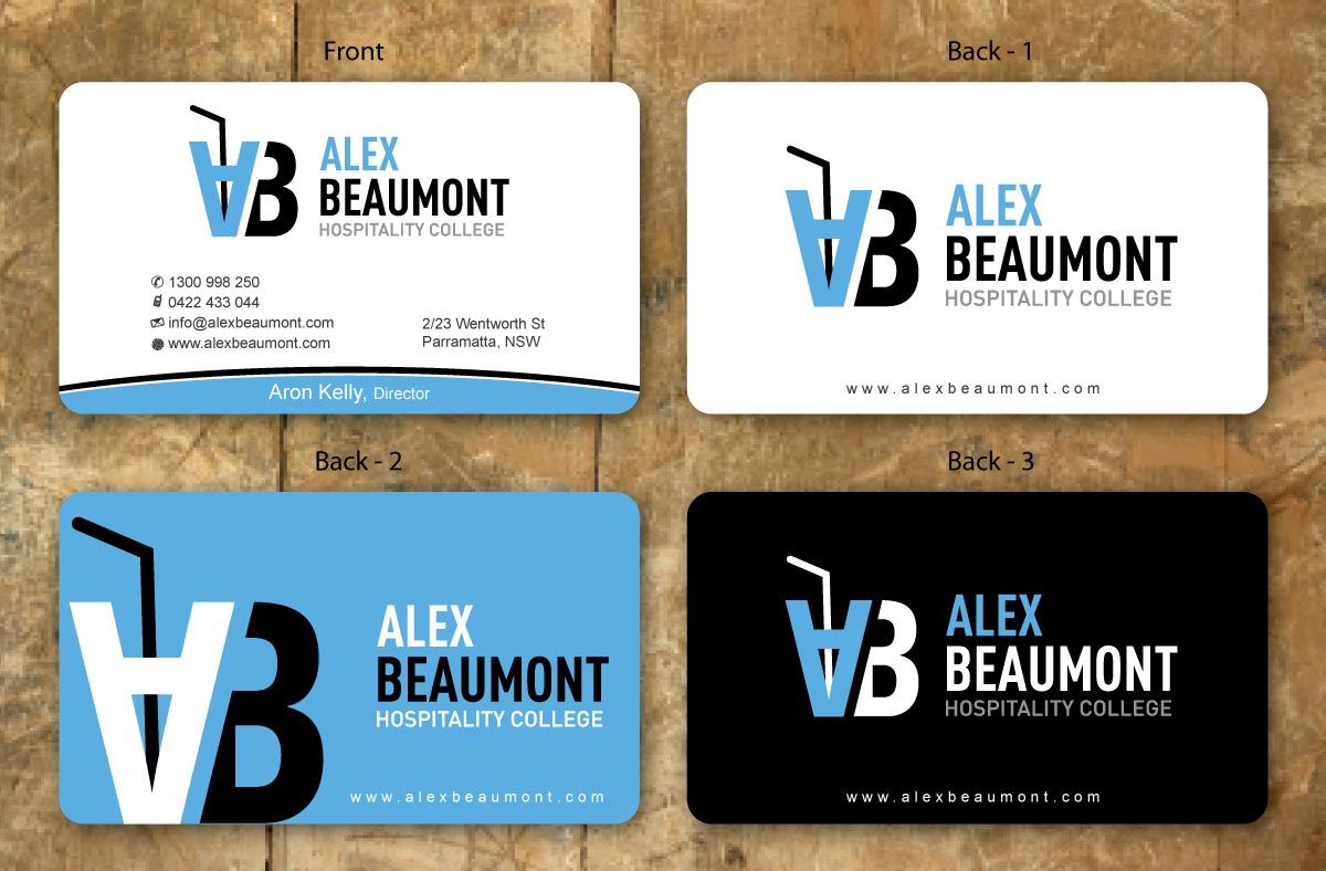 Visitenkarten-Design von Sbss für Alex Beaumont Hospitality College | Design #1338998