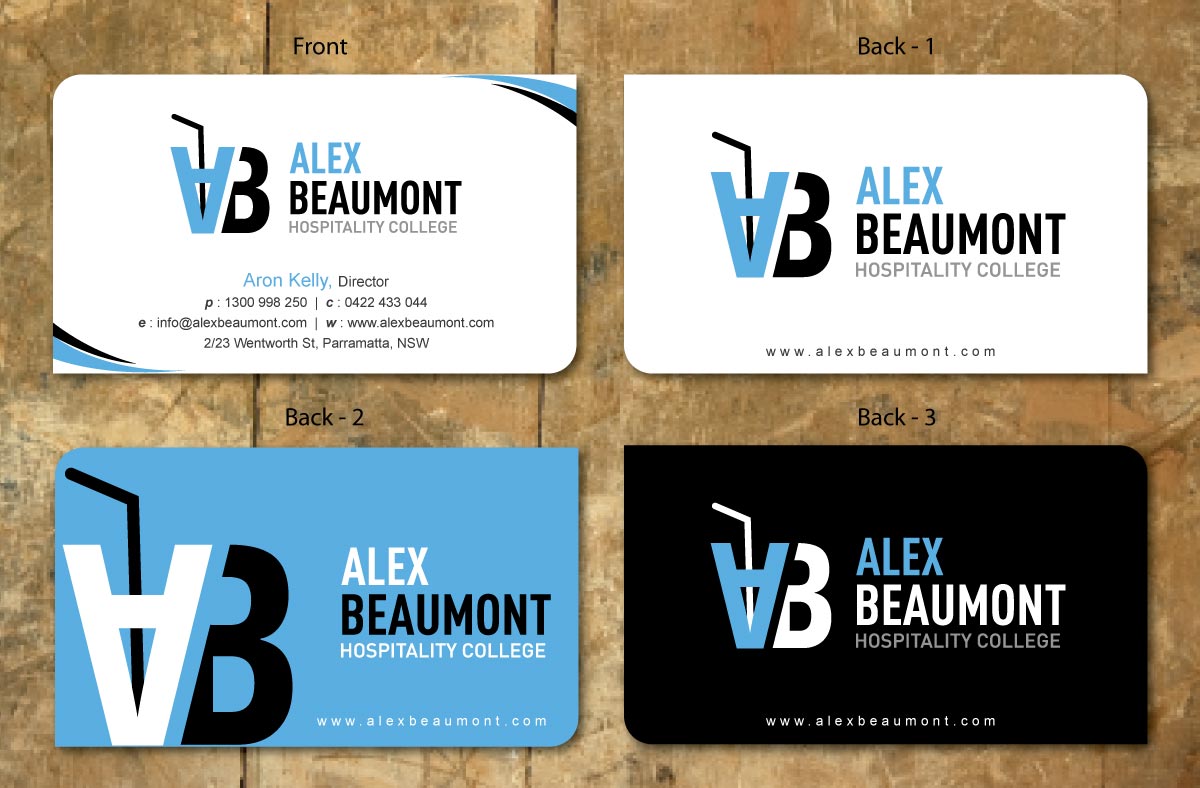 Visitenkarten-Design von Sbss für Alex Beaumont Hospitality College | Design #1339010