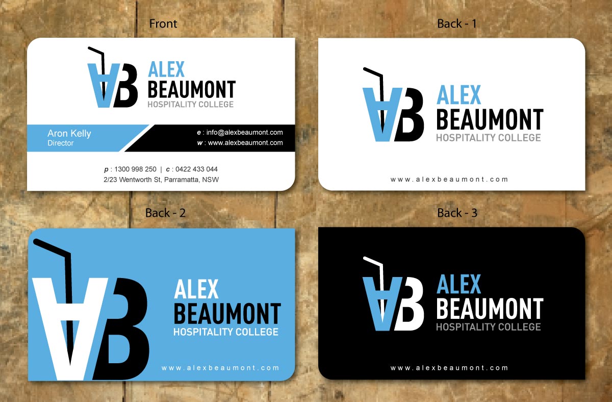 Visitenkarten-Design von Sbss für Alex Beaumont Hospitality College | Design #1339011