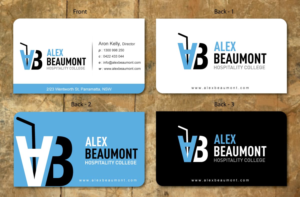 Visitenkarten-Design von Sbss für Alex Beaumont Hospitality College | Design #1339014