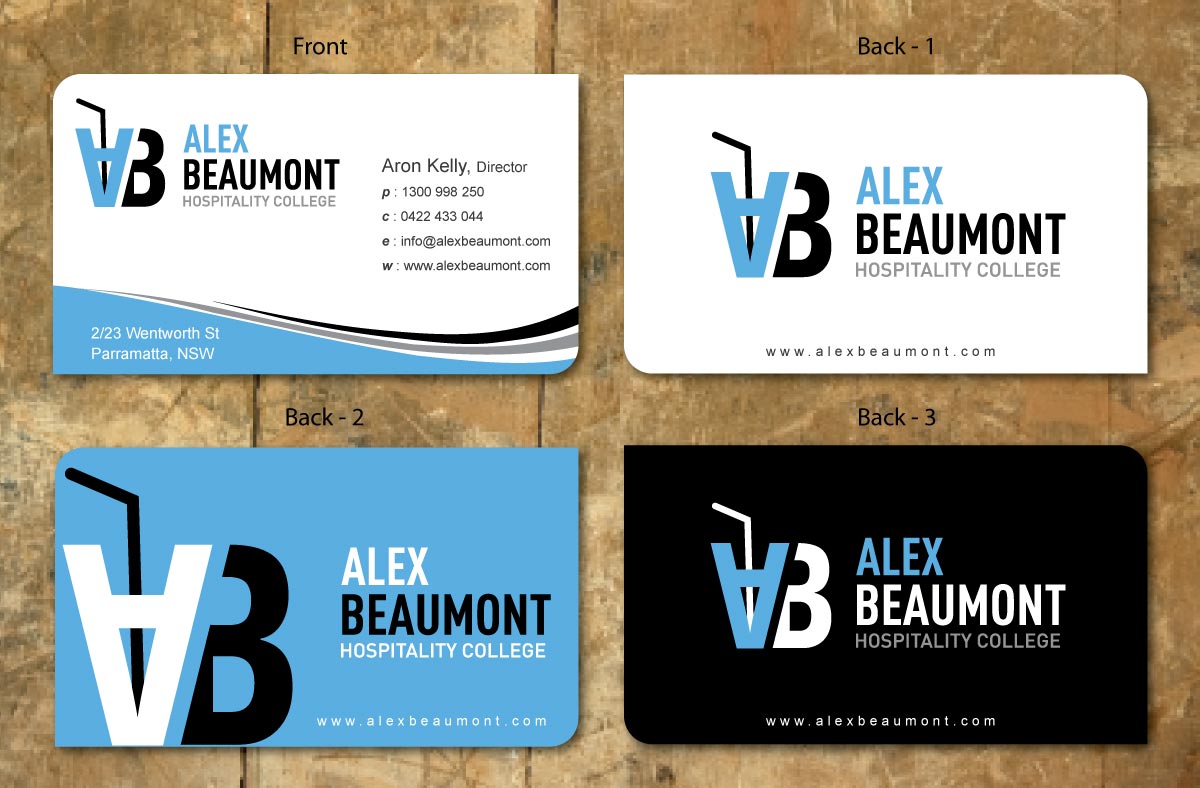 Visitenkarten-Design von Sbss für Alex Beaumont Hospitality College | Design #1339016