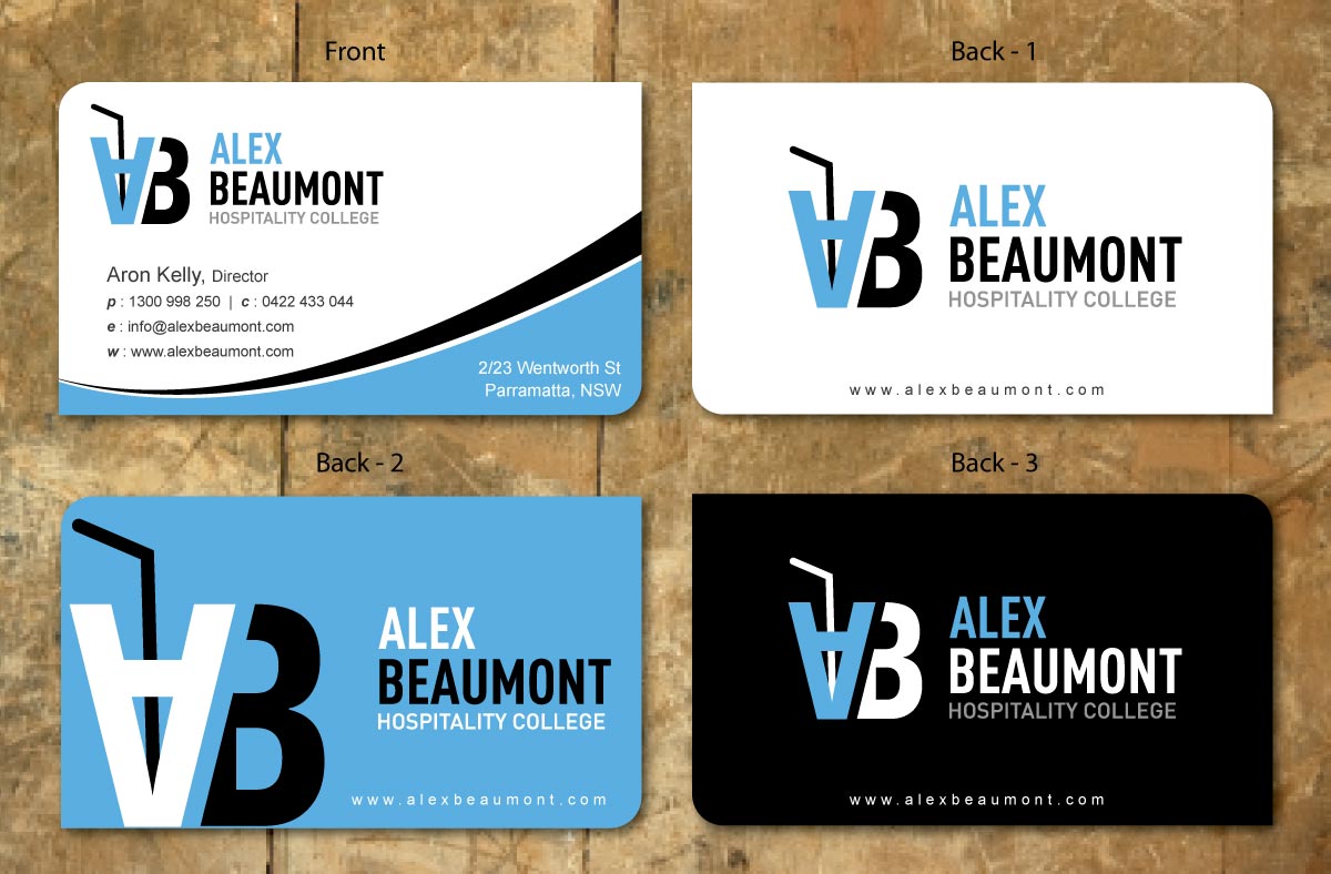 Business Card Design by Sbss for Alex Beaumont Hospitality College | Design #1339018