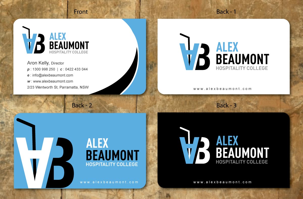 Business Card Design by Sbss for Alex Beaumont Hospitality College | Design #1339019