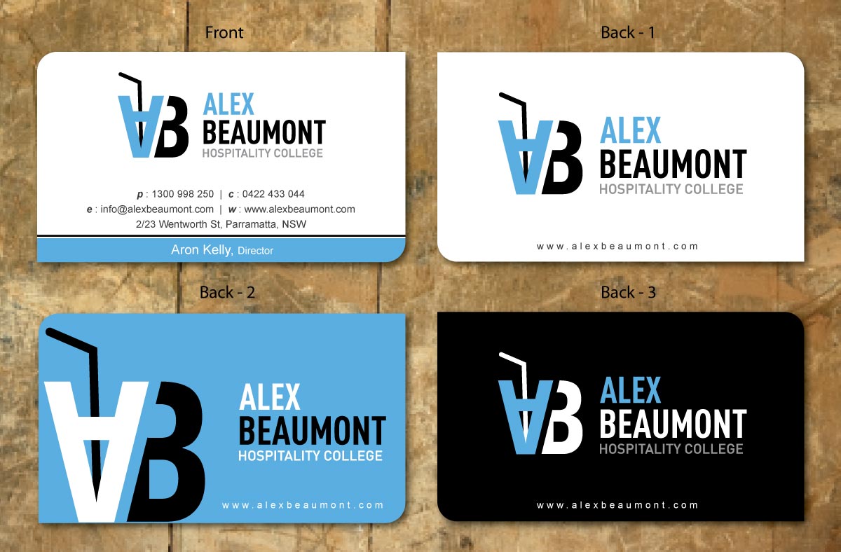 Visitenkarten-Design von Sbss für Alex Beaumont Hospitality College | Design #1339024
