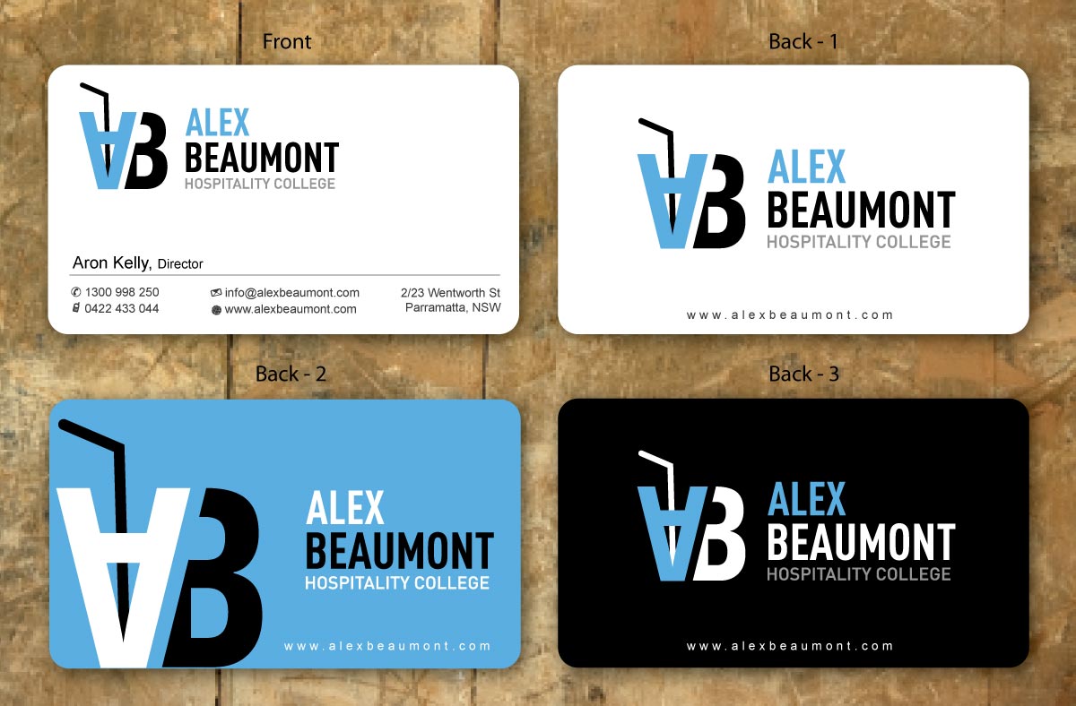 Visitenkarten-Design von Sbss für Alex Beaumont Hospitality College | Design #1339025