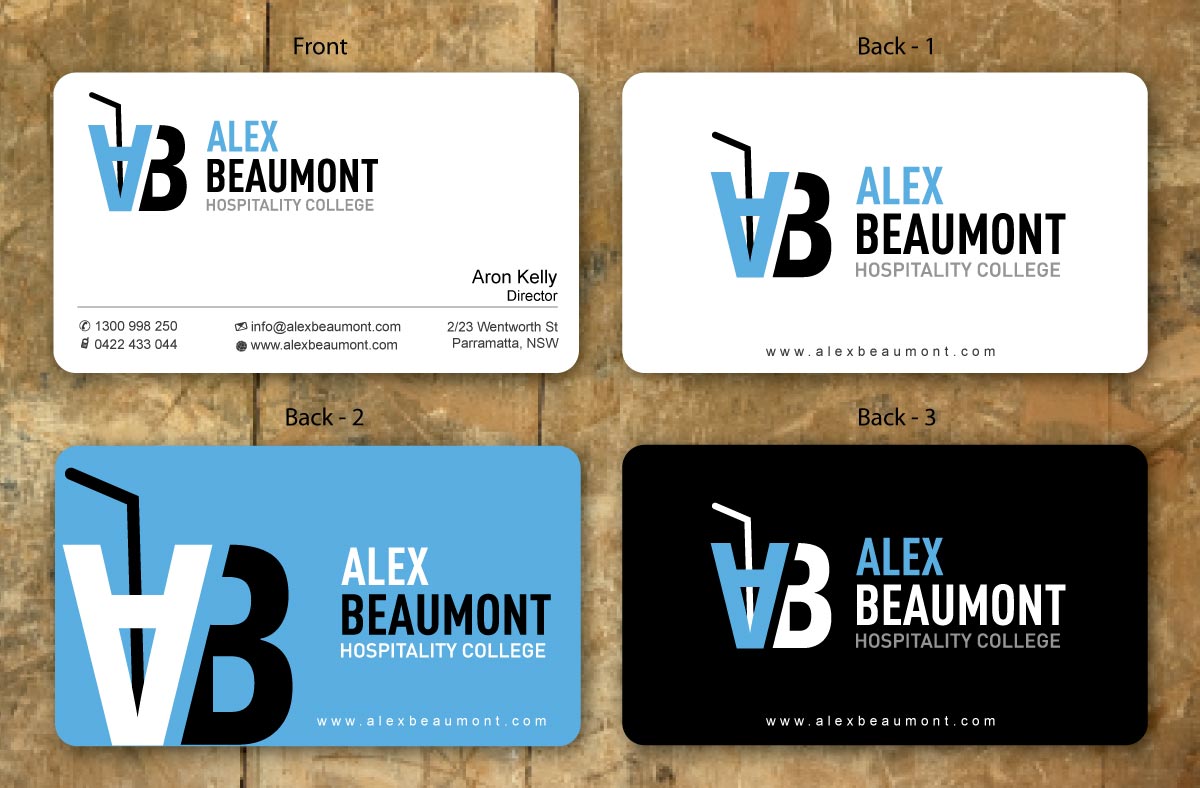 Visitenkarten-Design von Sbss für Alex Beaumont Hospitality College | Design #1339026