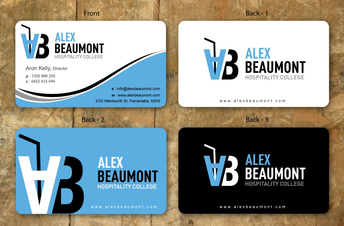 Visitenkarten-Design von Sbss für Alex Beaumont Hospitality College | Design #1339027