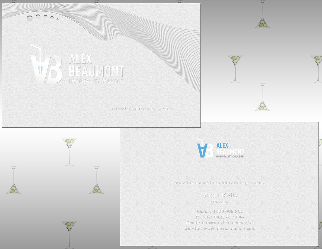 Diseño de Tarjeta de Presentación por tarokun para Alex Beaumont Hospitality College | Diseño #1376020