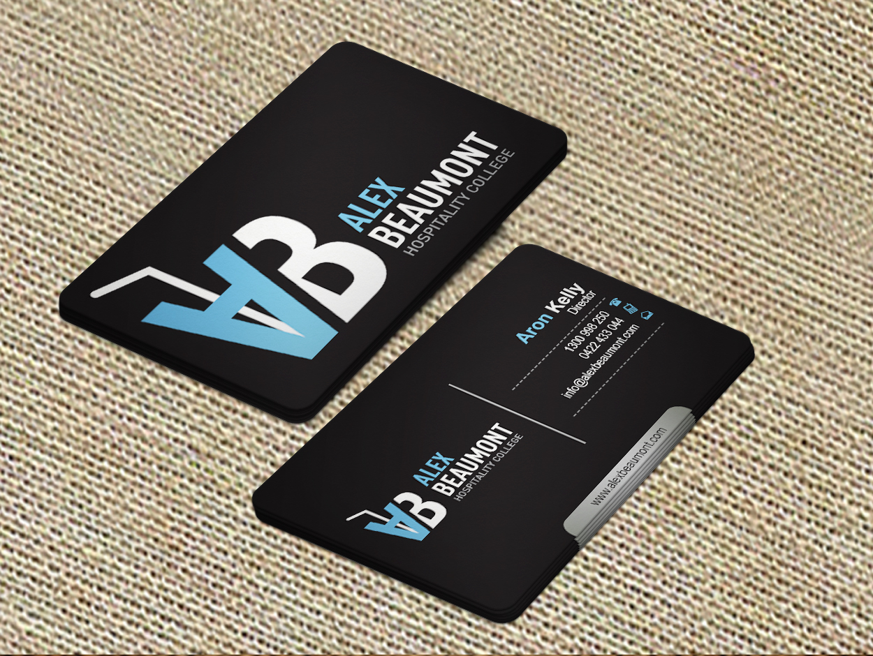 Business Card Design by antigrafis for Alex Beaumont Hospitality College | Design #1337904