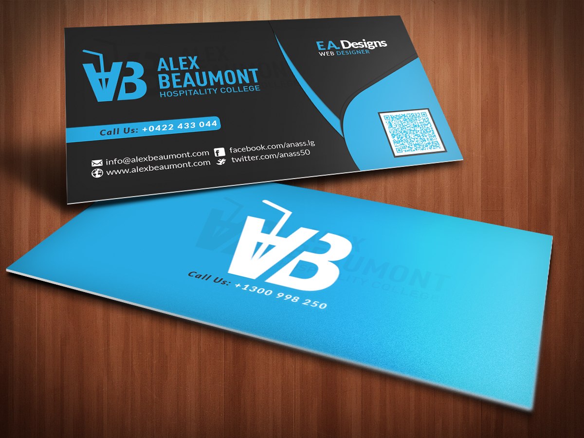 Diseño de Tarjeta de Presentación por Ananass-Templates para Alex Beaumont Hospitality College | Diseño #1352142