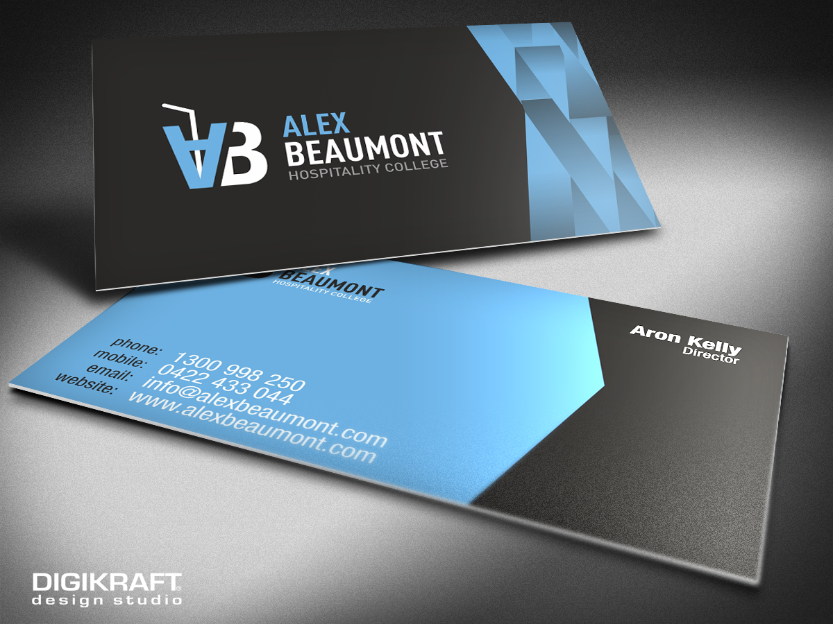 Diseño de Tarjeta de Presentación por Dhiraj Rao para Alex Beaumont Hospitality College | Diseño #1347684