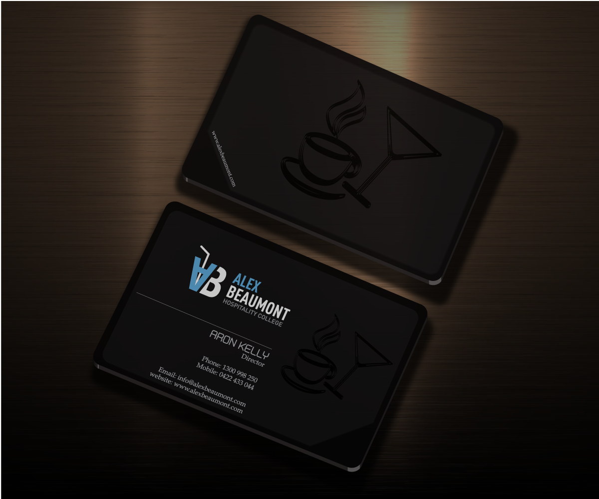 Business Card Design by romeo for Alex Beaumont Hospitality College | Design #1371595