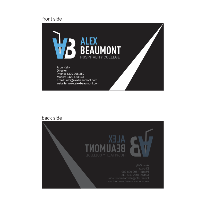 Visitenkarten-Design von inGenious für Alex Beaumont Hospitality College | Design #1363457
