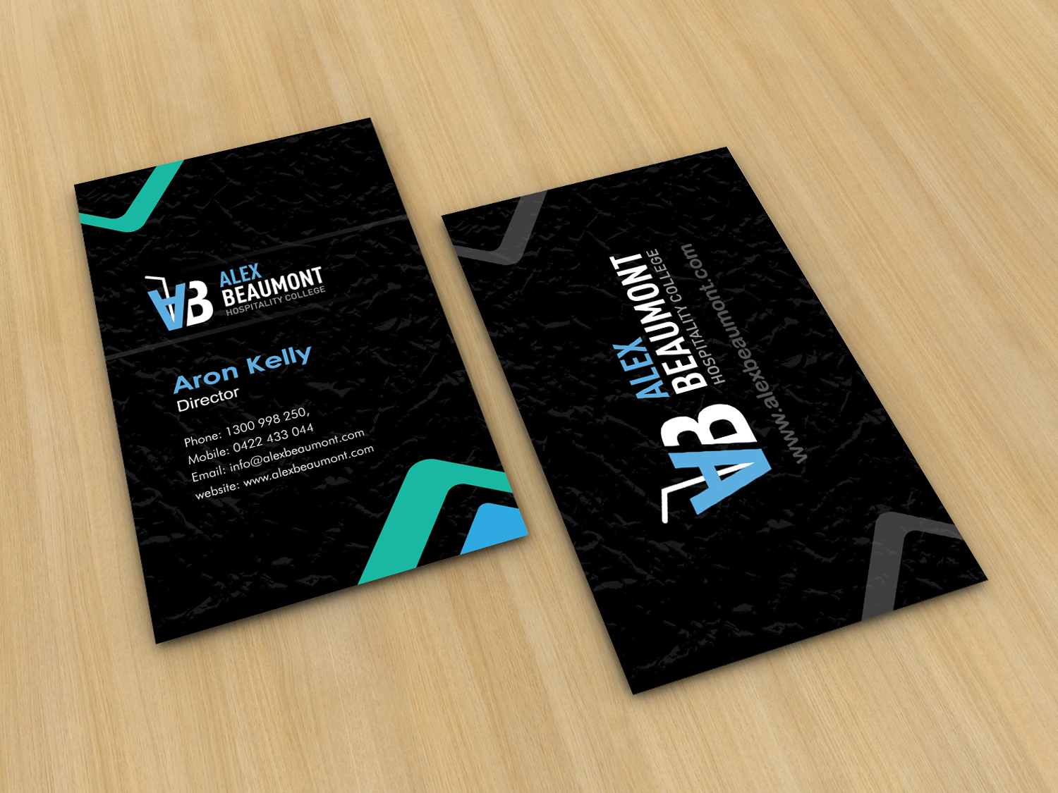 Business Card Design by design99 for Alex Beaumont Hospitality College | Design #1366771