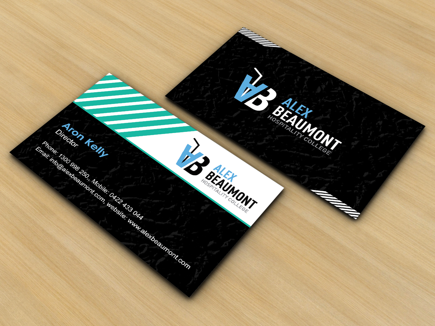 Business Card Design by design99 for Alex Beaumont Hospitality College | Design #1366795