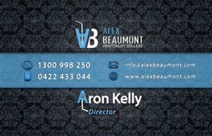 Diseño de Tarjeta de Presentación por Zona44 para Alex Beaumont Hospitality College | Diseño: #1346843