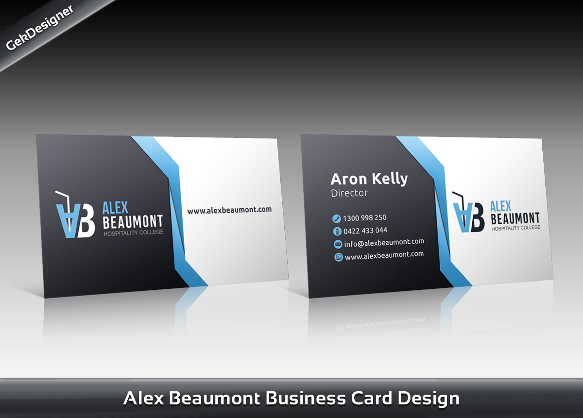 Diseño de Tarjeta de Presentación por gekgrfx para Alex Beaumont Hospitality College | Diseño #1358697