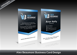 Business Card Design by gekgrfx for Alex Beaumont Hospitality College | Design: #1358699