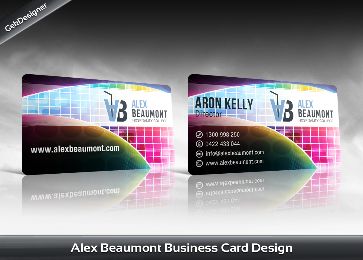 Diseño de Tarjeta de Presentación por gekgrfx para Alex Beaumont Hospitality College | Diseño #1373602