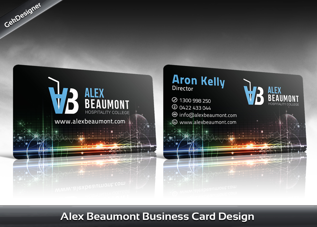Diseño de Tarjeta de Presentación por gekgrfx para Alex Beaumont Hospitality College | Diseño #1403665