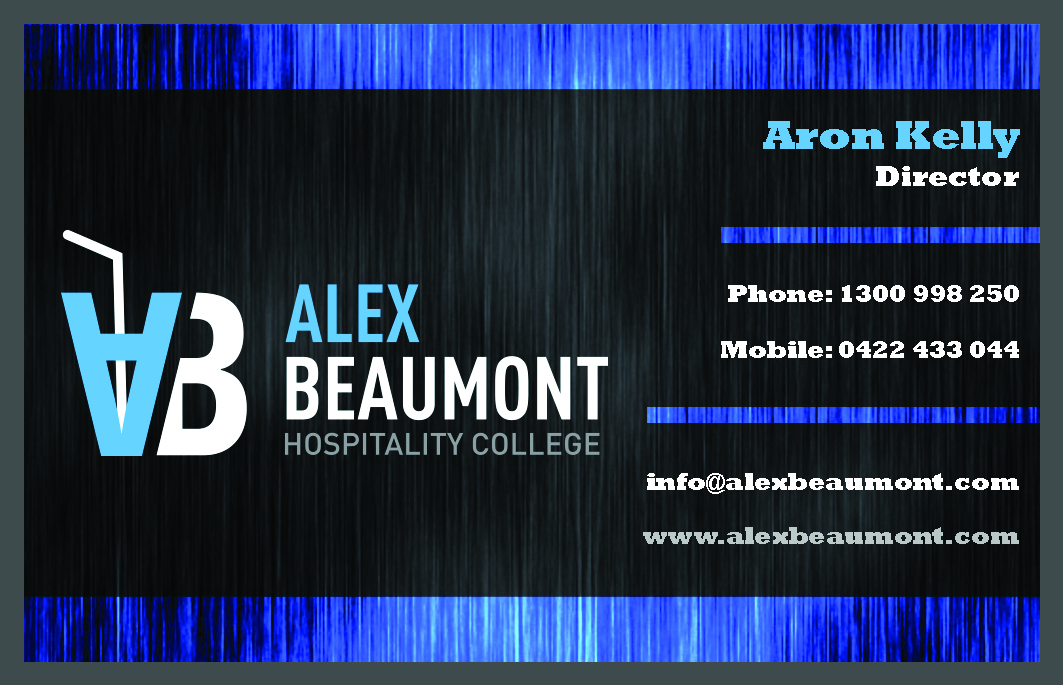 Visitenkarten-Design von Mikkel Scriver für Alex Beaumont Hospitality College | Design #1397864