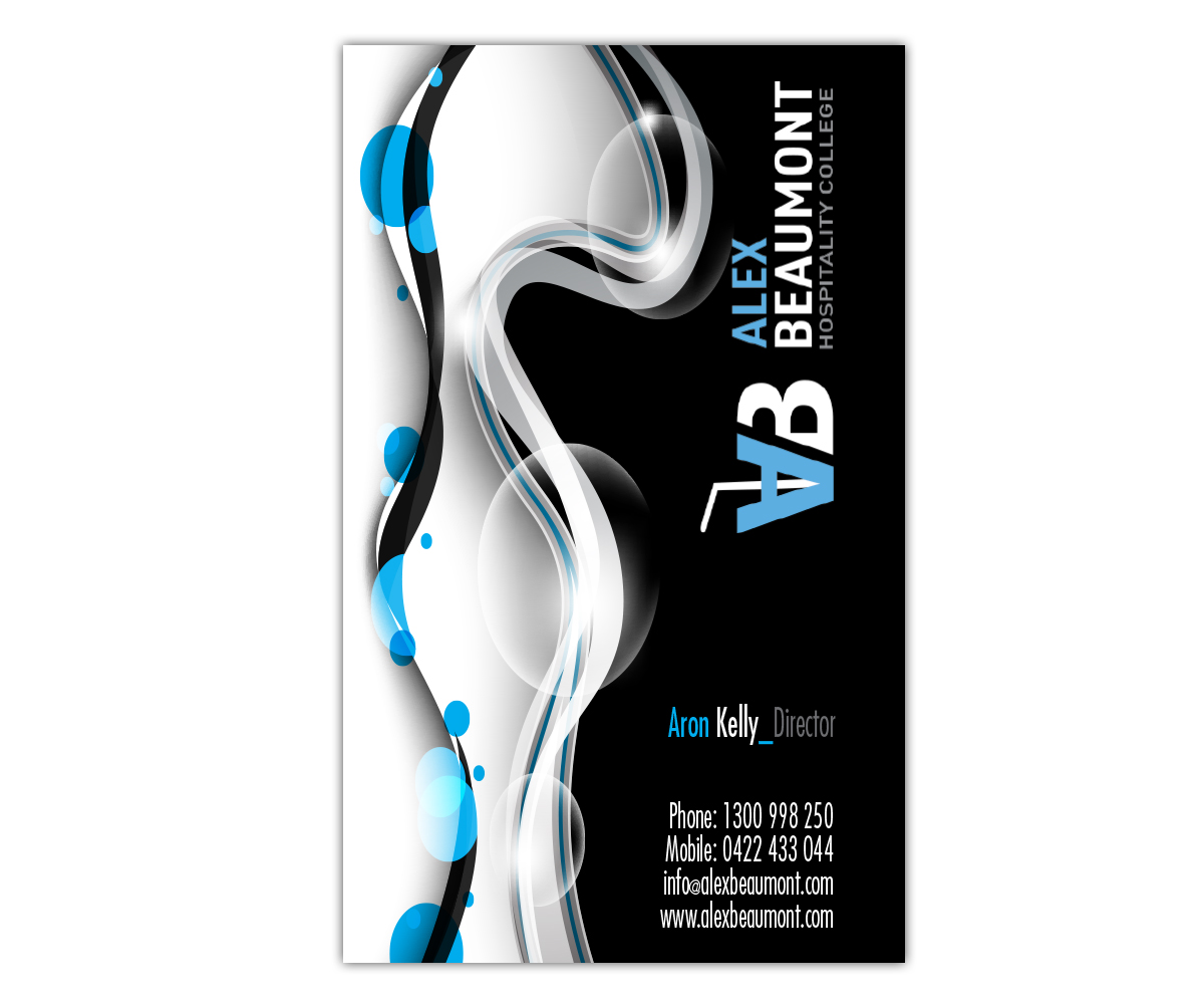 Business Card Design by above for Alex Beaumont Hospitality College | Design #1363534