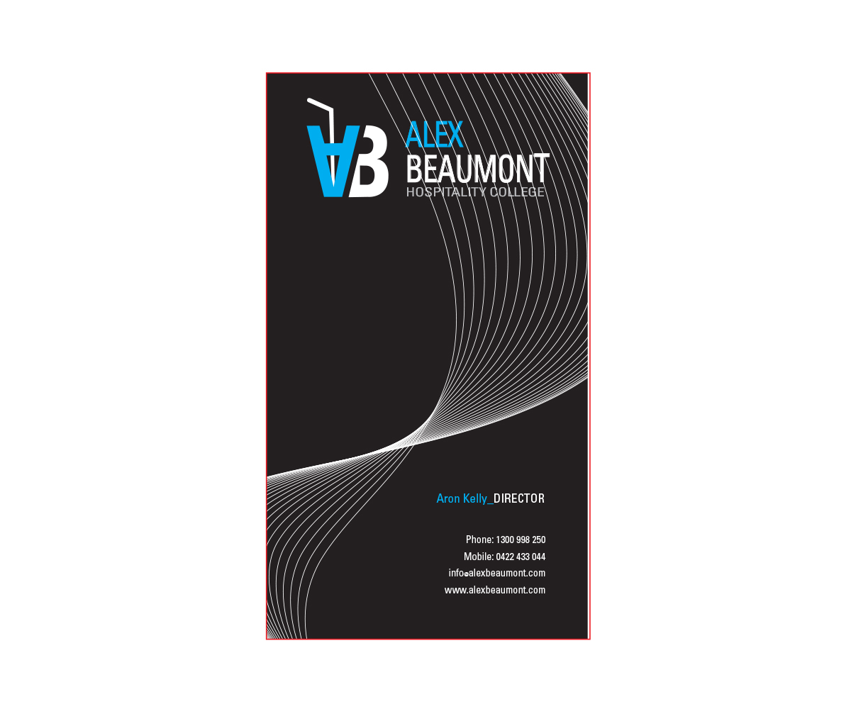 Business Card Design by above for Alex Beaumont Hospitality College | Design #1370710