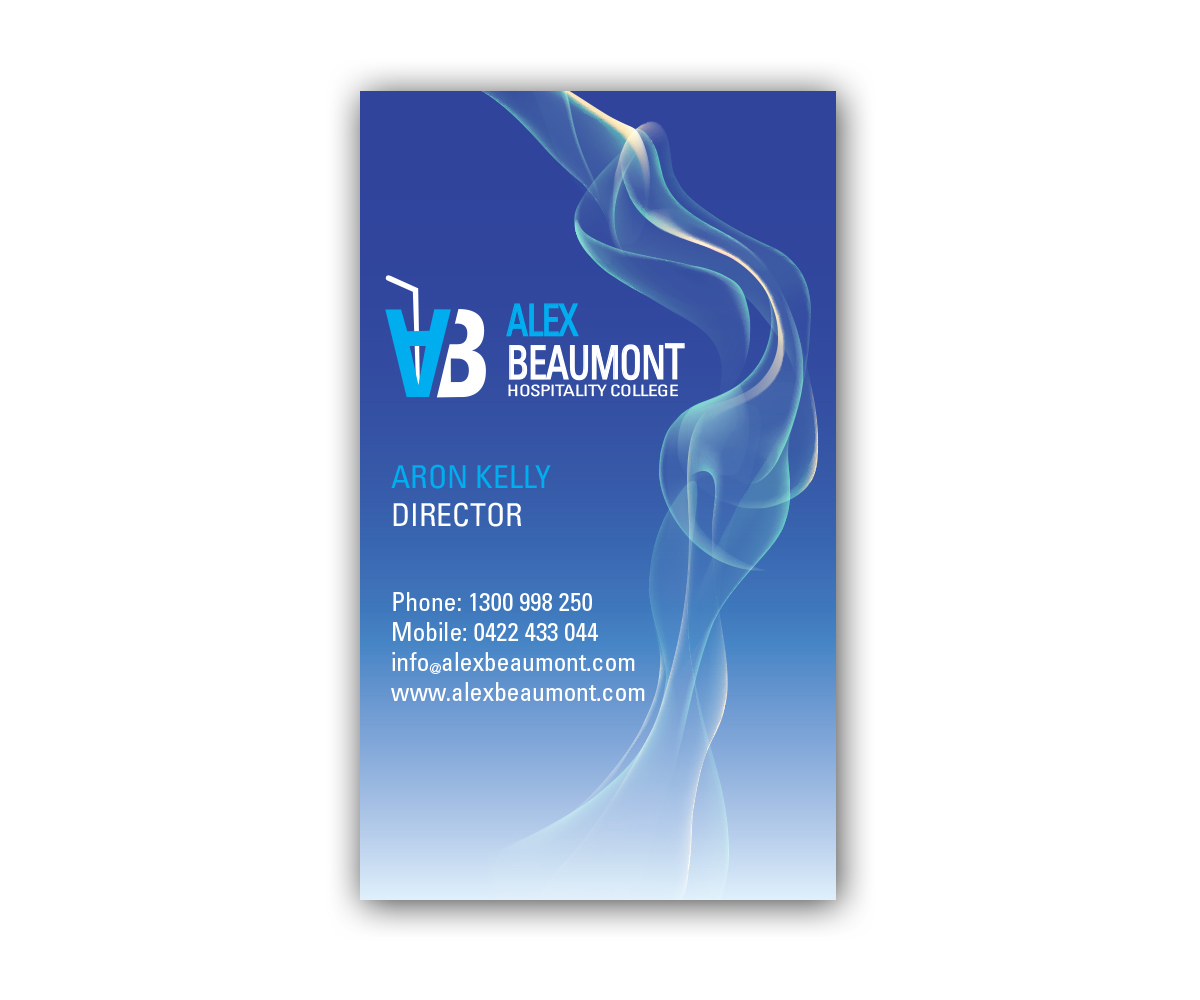 Diseño de Tarjeta de Presentación por above para Alex Beaumont Hospitality College | Diseño #1389932