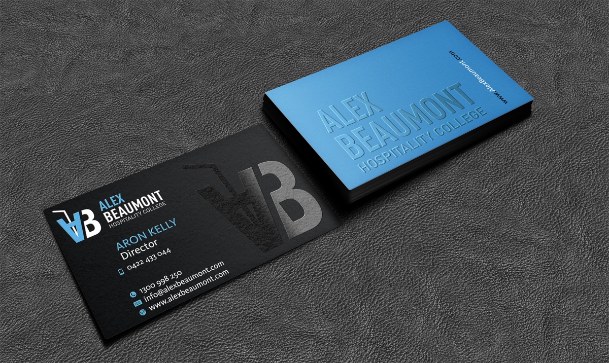 Visitenkarten-Design von shazigns für Alex Beaumont Hospitality College | Design #1677463