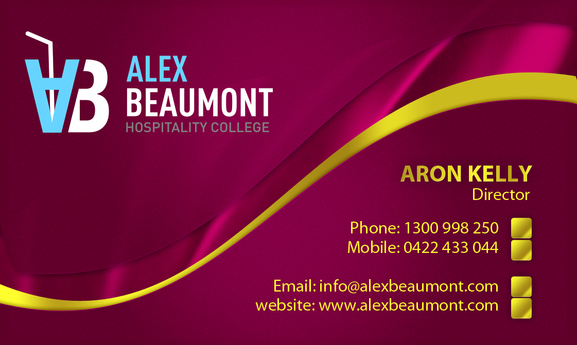 Design de Carte de Visite par russyiddin pour Alex Beaumont Hospitality College | Design #1366778