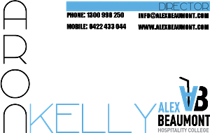 Business Card Design by Brent for Alex Beaumont Hospitality College | Design: #1355996