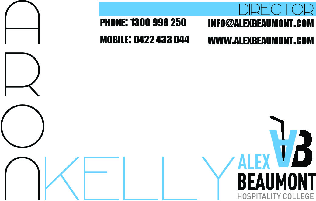 Diseño de Tarjeta de Presentación por Brent para Alex Beaumont Hospitality College | Diseño #1356010