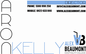 Business Card Design by Brent for Alex Beaumont Hospitality College | Design: #1356010