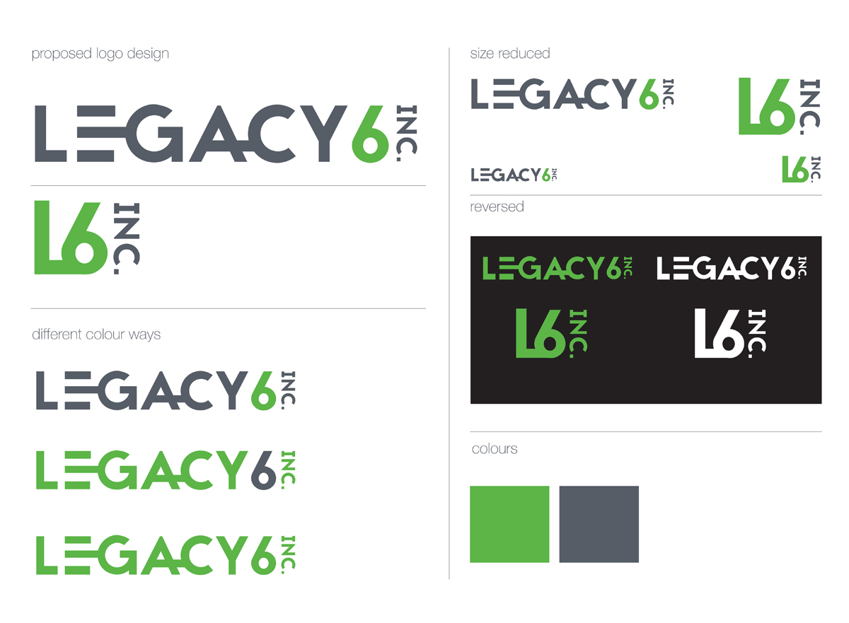 Logo Design by DeadFresh Design for Legacy 6 Inc | Design #4719816
