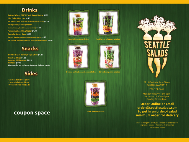 Menu Design by Delboy Designs for Seattle Salads | Design #1336233