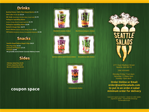 Menu Design by Delboy Designs for Seattle Salads | Design: #1336233