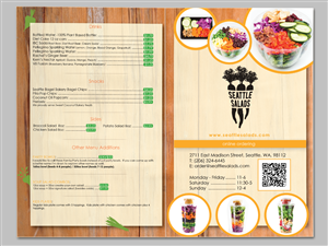 Menu Design by HYPdesign for Seattle Salads | Design: #1336934