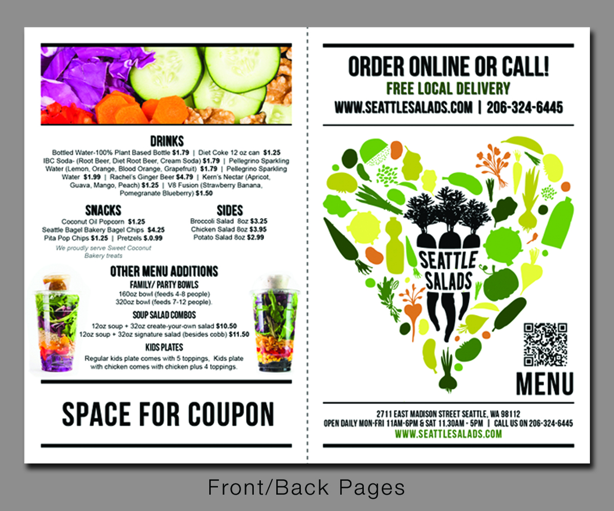 Menu Design by Alison for Seattle Salads | Design #1342957