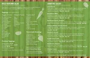 Menu Design by kvanest for Seattle Salads | Design: #1336892