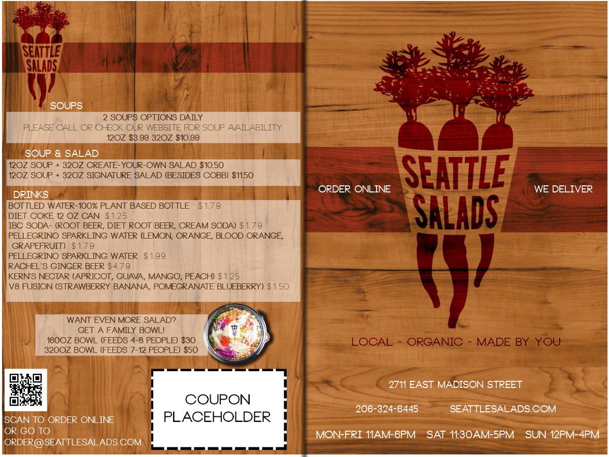 Design de Menu par Eric Lott pour Seattle Salads | Design #1336867